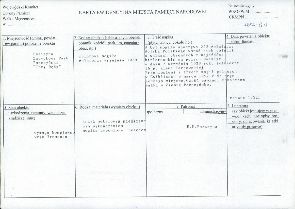 karta ewidencyjna, skan nr 1