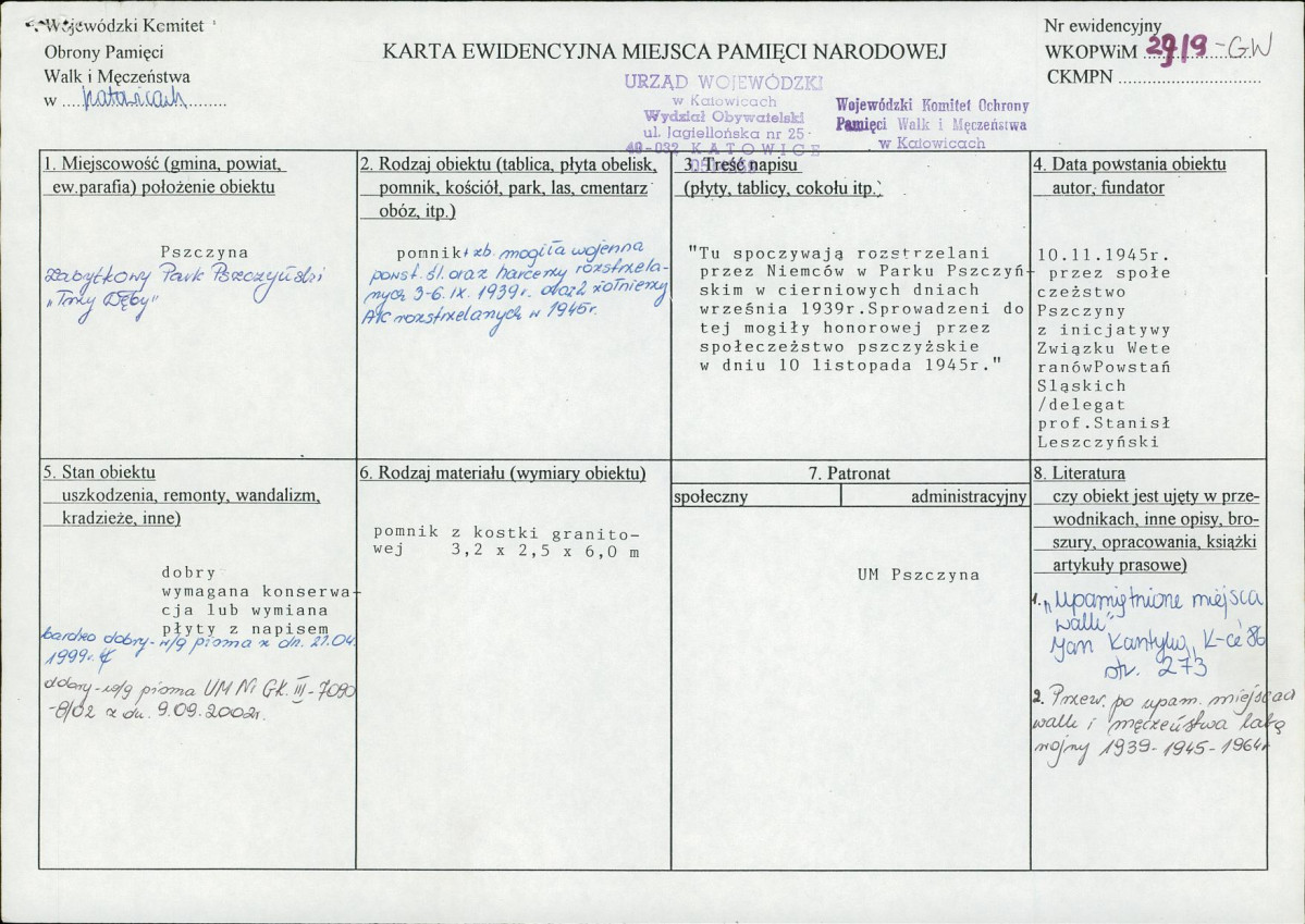 karta ewidencyjna, skan nr 1