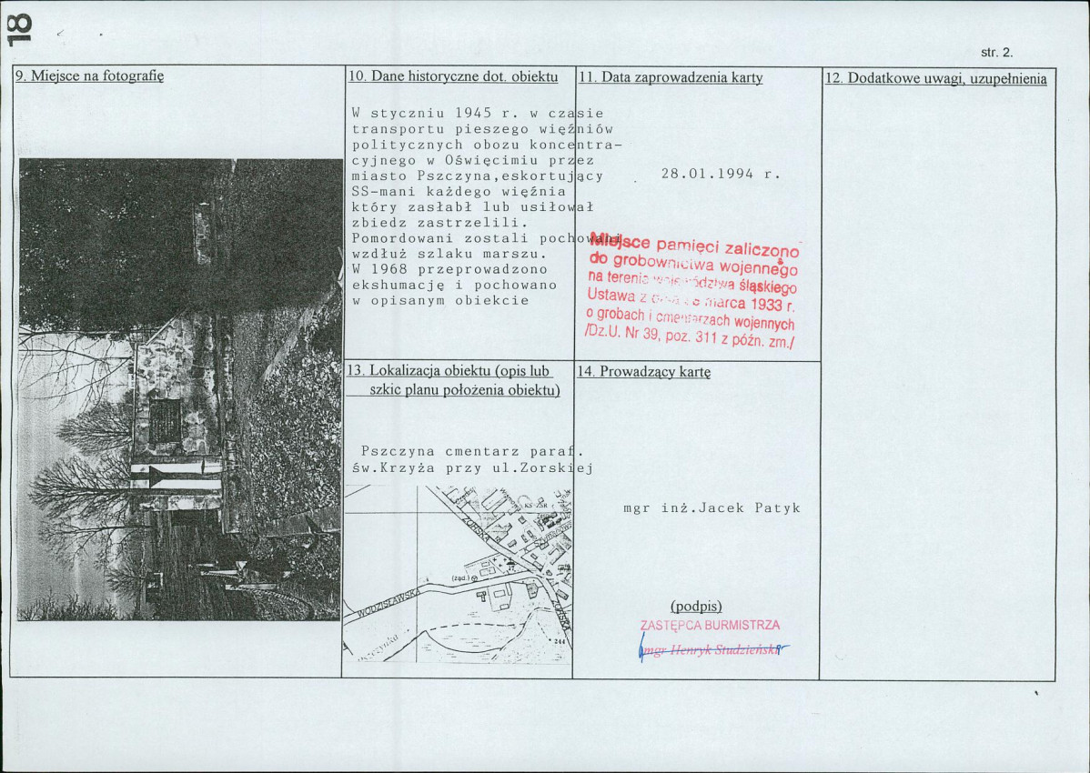 karta ewidencyjna, skan nr 2