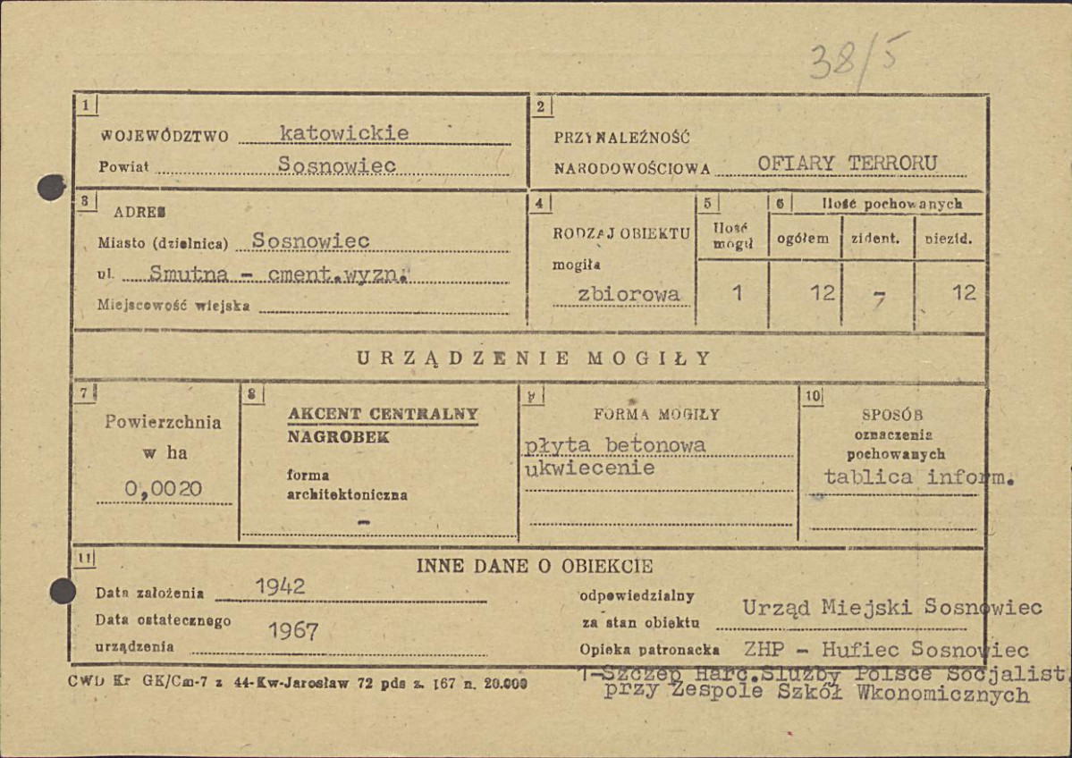 karta ewidencyjna, skan nr 1