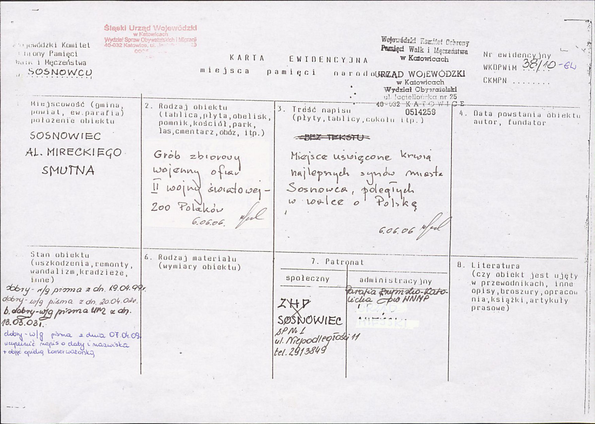 karta ewidencyjna, skan nr 1
