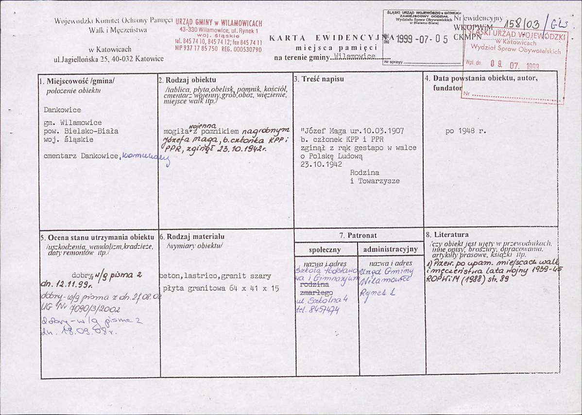 karta ewidencyjna, skan nr 1