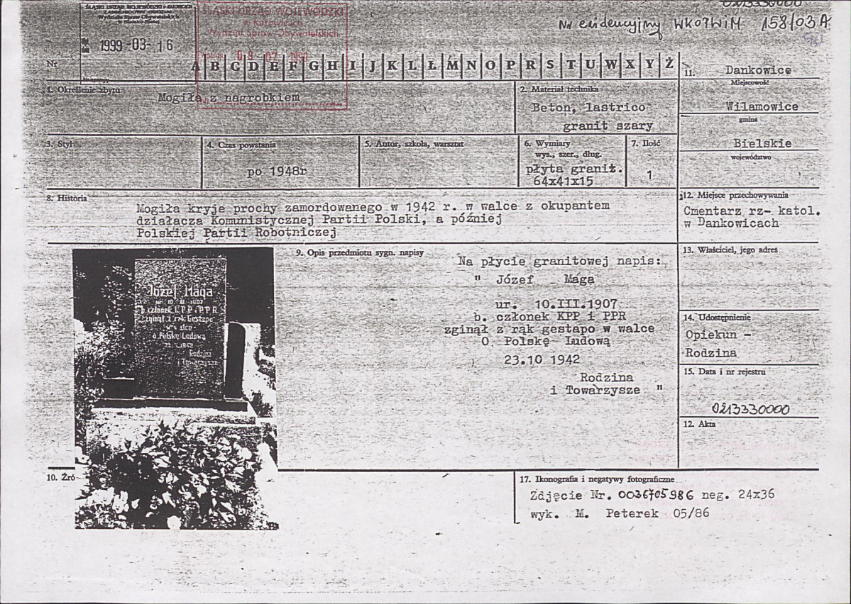 karta ewidencyjna, skan nr 1