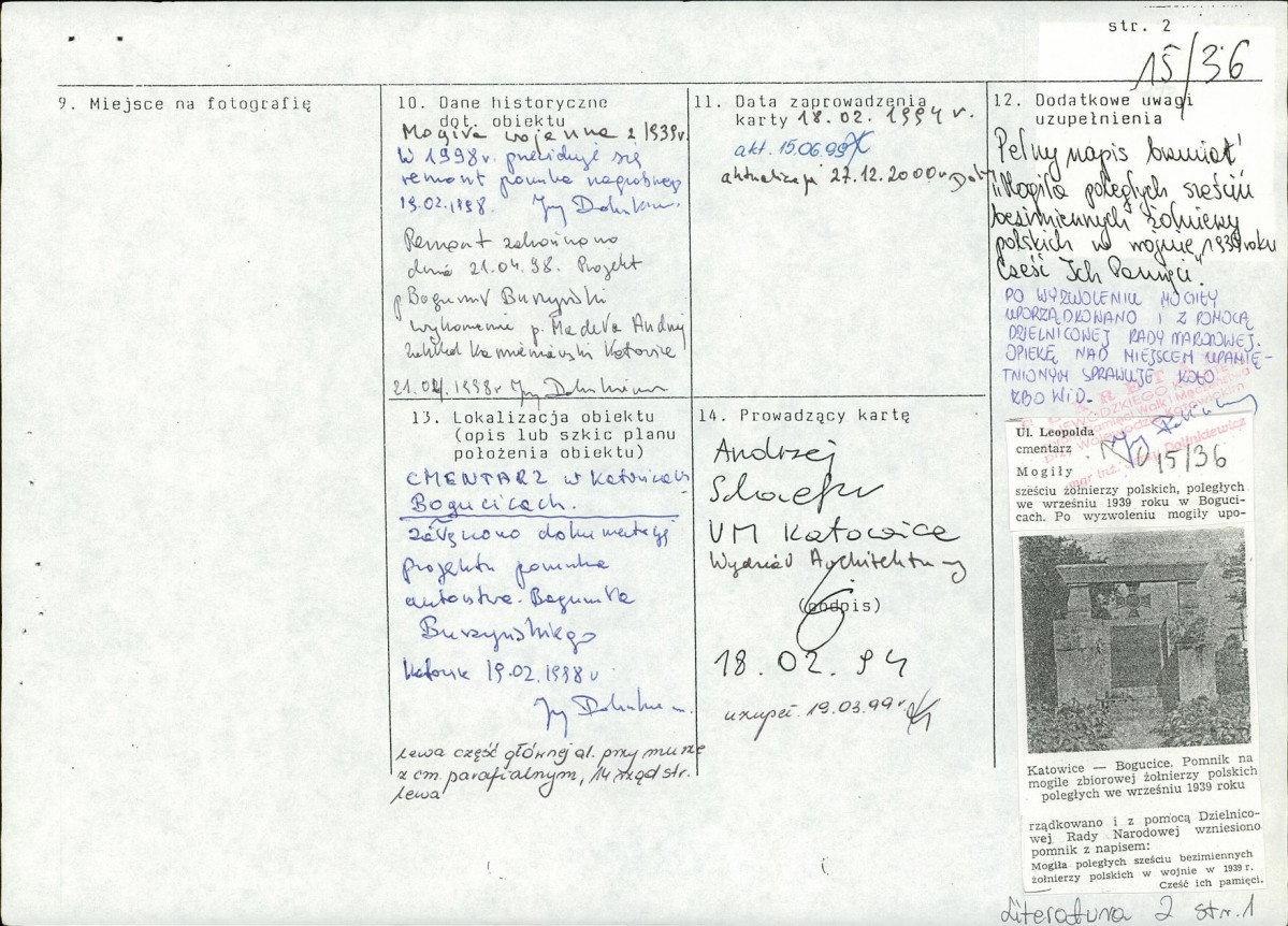 karta ewidencyjna, skan nr 2