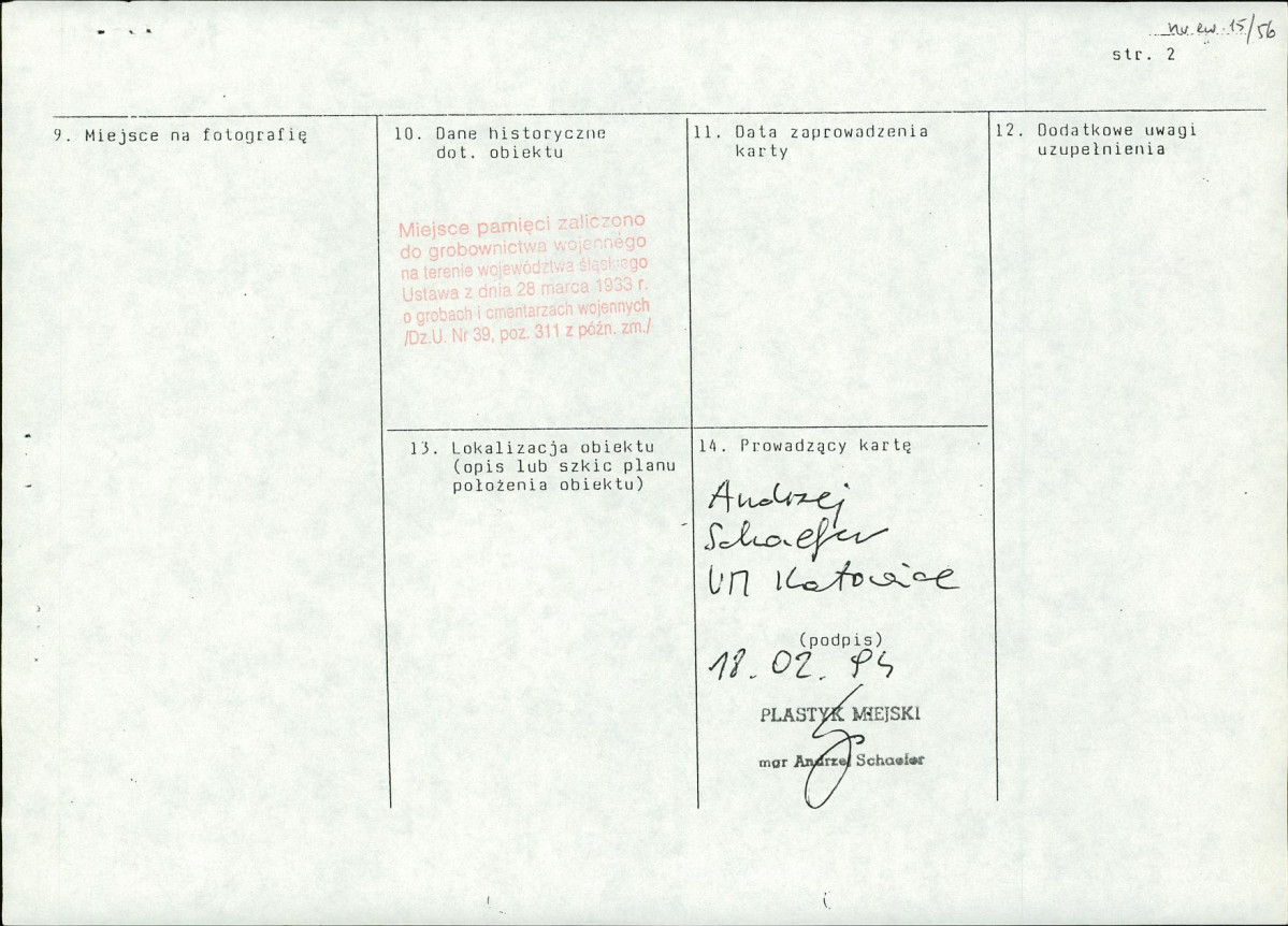 karta ewidencyjna, skan nr 2