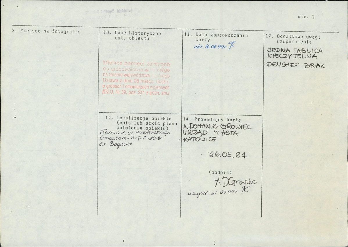 karta ewidencyjna, skan nr 2
