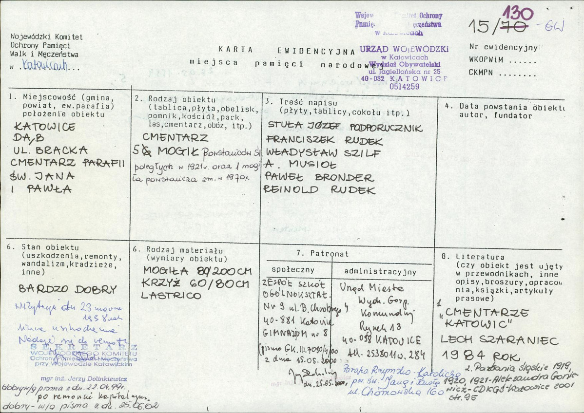 karta ewidencyjna, skan nr 1