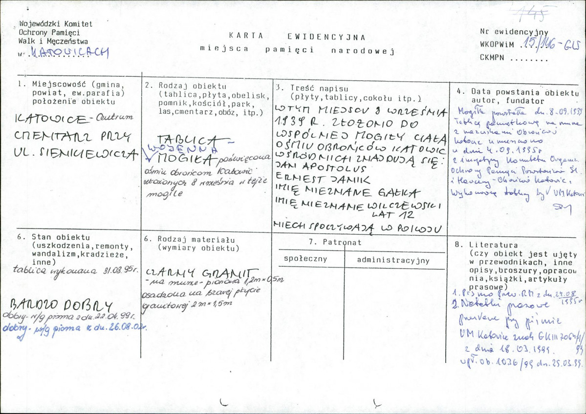 karta ewidencyjna, skan nr 1