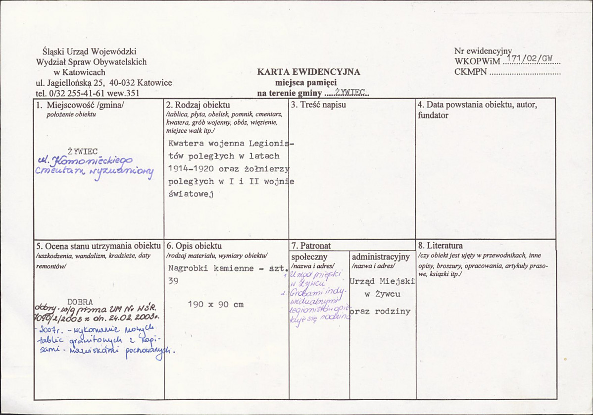 karta ewidencyjna, skan nr 1