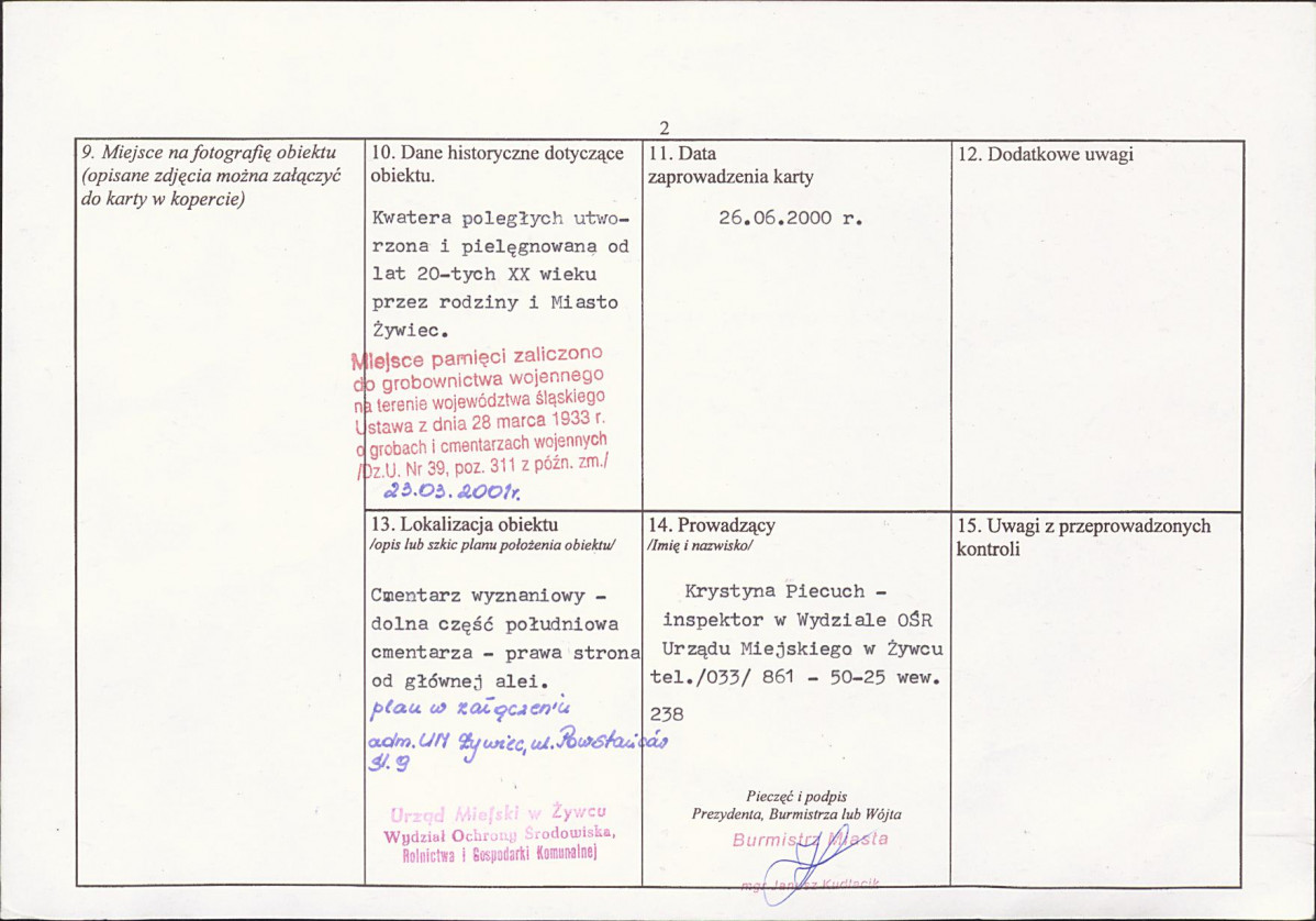 karta ewidencyjna, skan nr 2