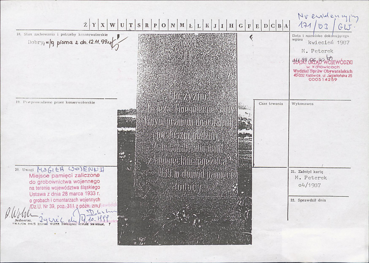 karta ewidencyjna, skan nr 2