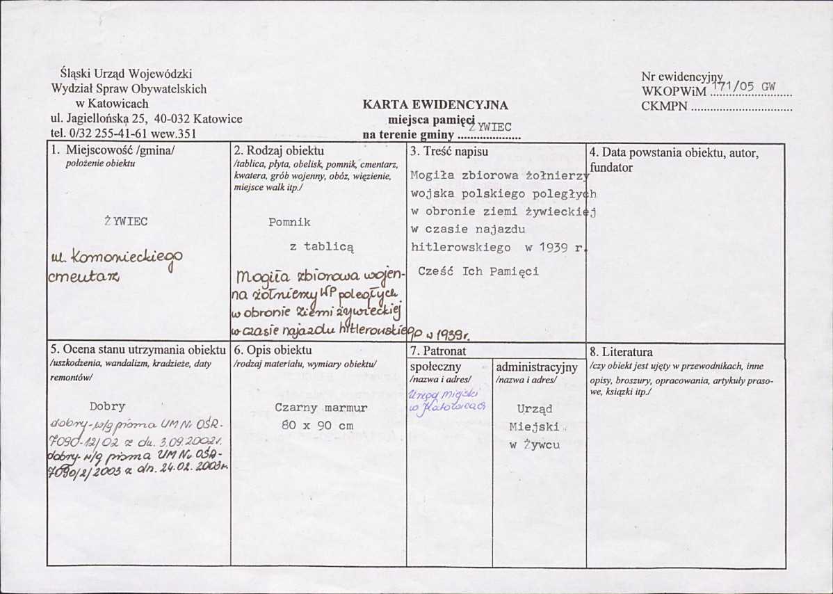 karta ewidencyjna, skan nr 1