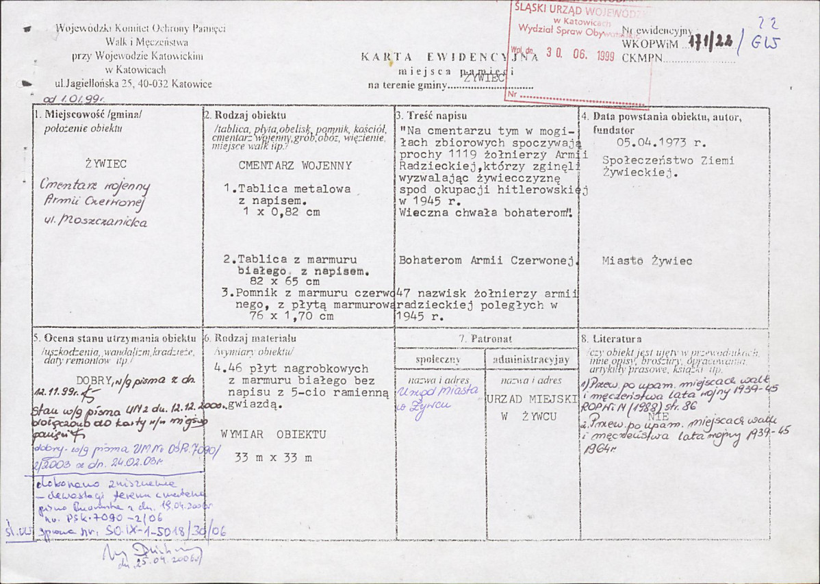 karta ewidencyjna, skan nr 1