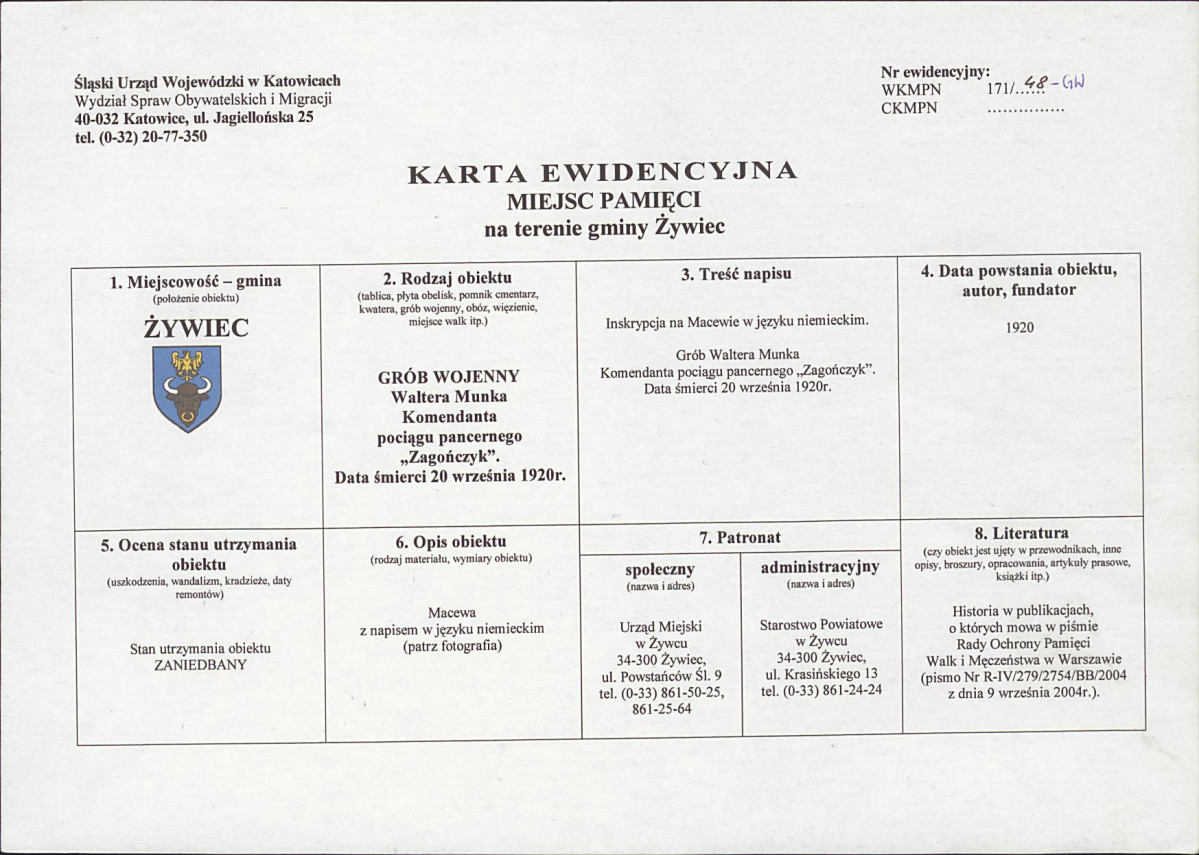 karta ewidencyjna, skan nr 1