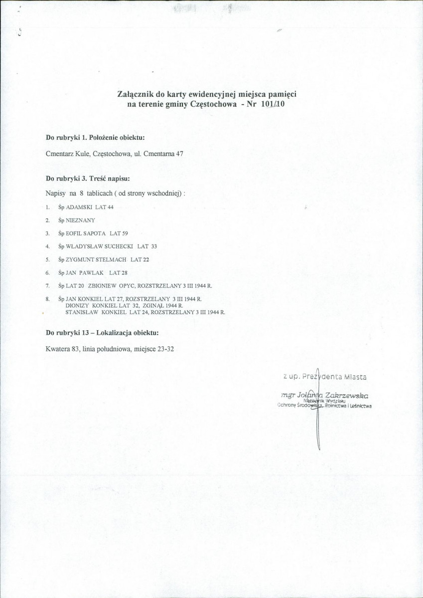 karta ewidencyjna, skan nr 3