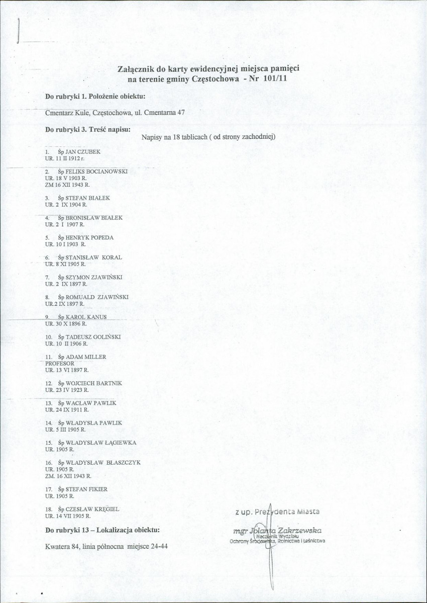 karta ewidencyjna, skan nr 3