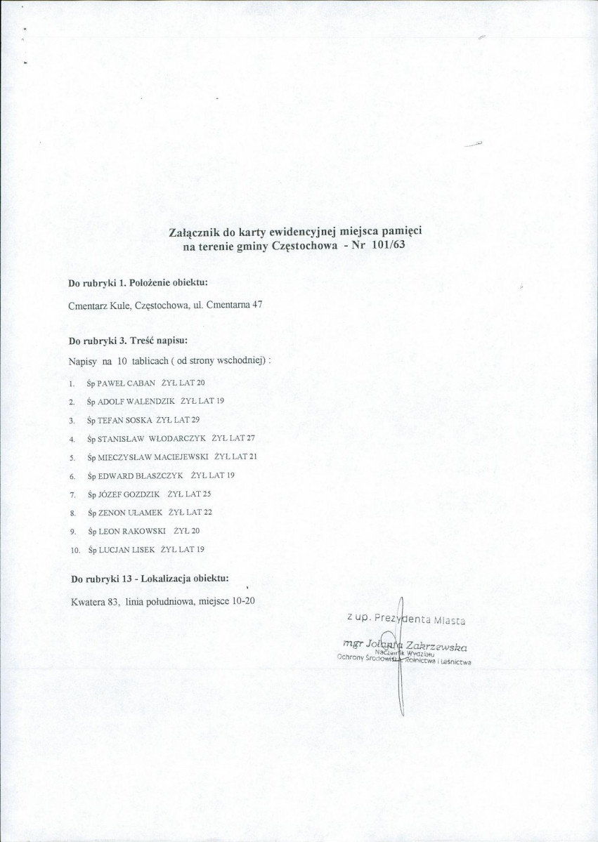 karta ewidencyjna, skan nr 3