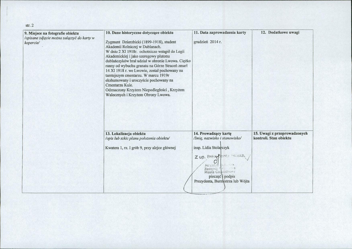 karta ewidencyjna, skan nr 2