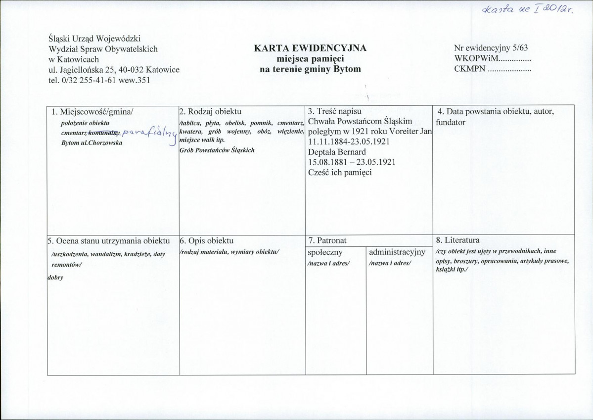 karta ewidencyjna, skan nr 3