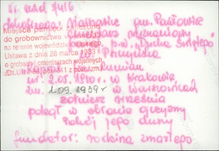 karta ewidencyjna, skan nr 16