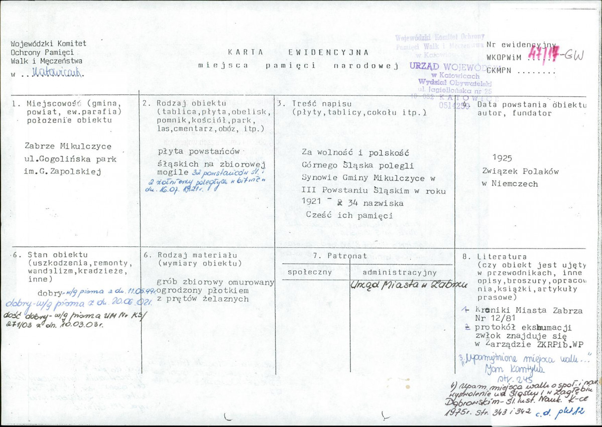 karta ewidencyjna, skan nr 1