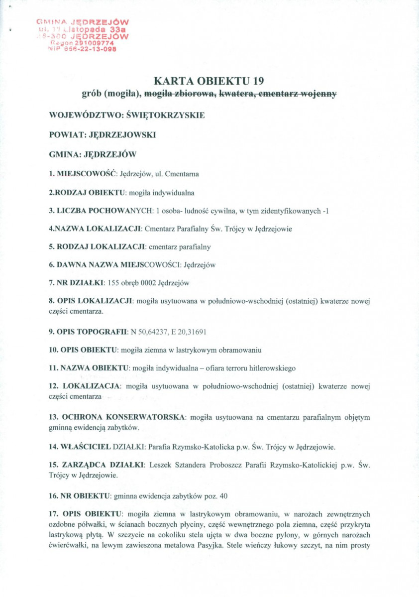 karta ewidencyjna, skan nr 1