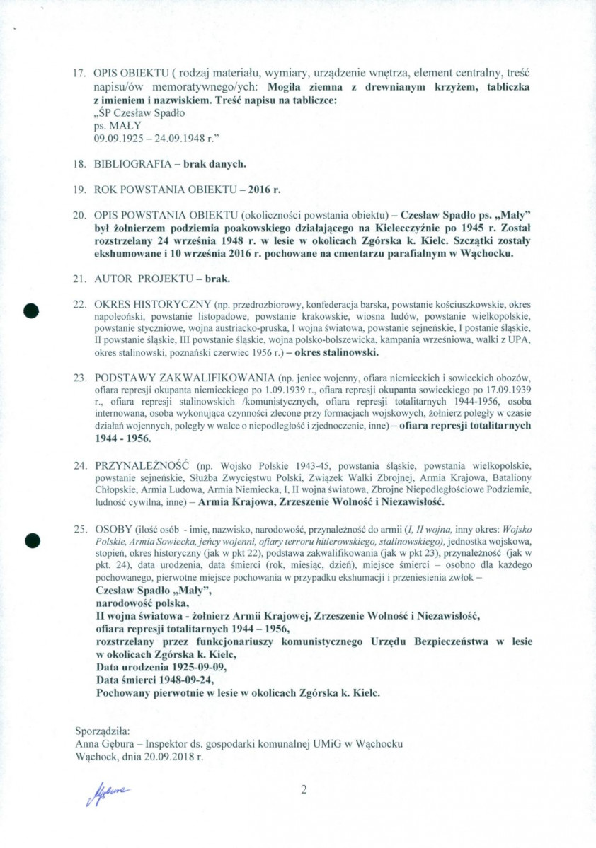 karta ewidencyjna, skan nr 2