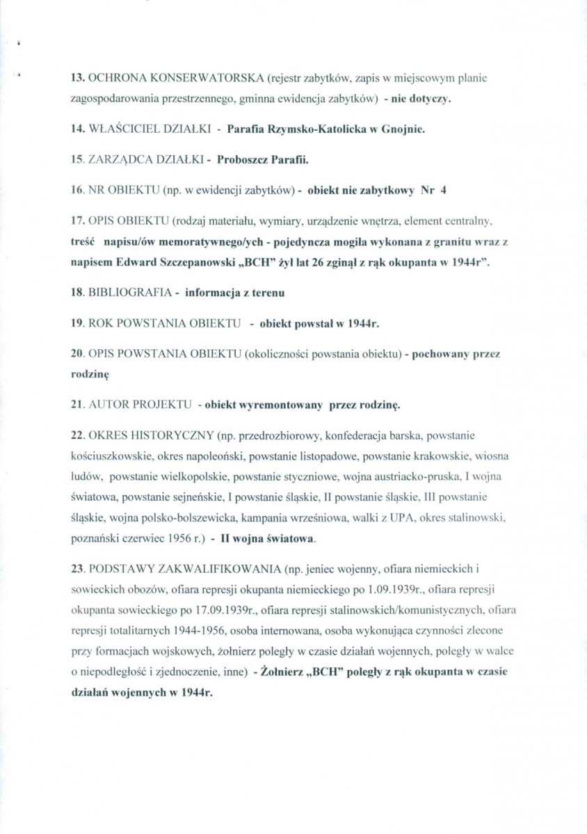 karta ewidencyjna, skan nr 2