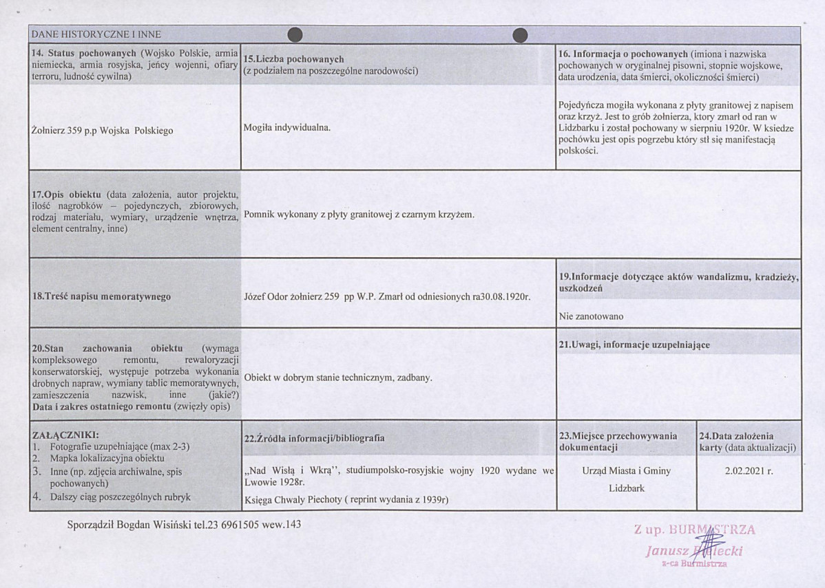 karta ewidencyjna, skan nr 2