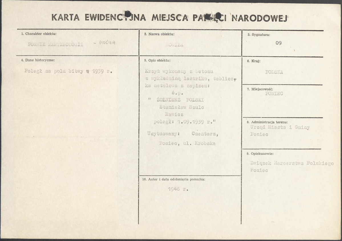 karta ewidencyjna, skan nr 1