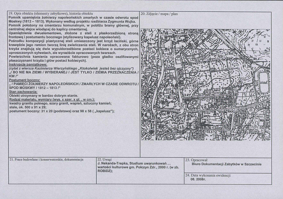 karta ewidencyjna, skan nr 2