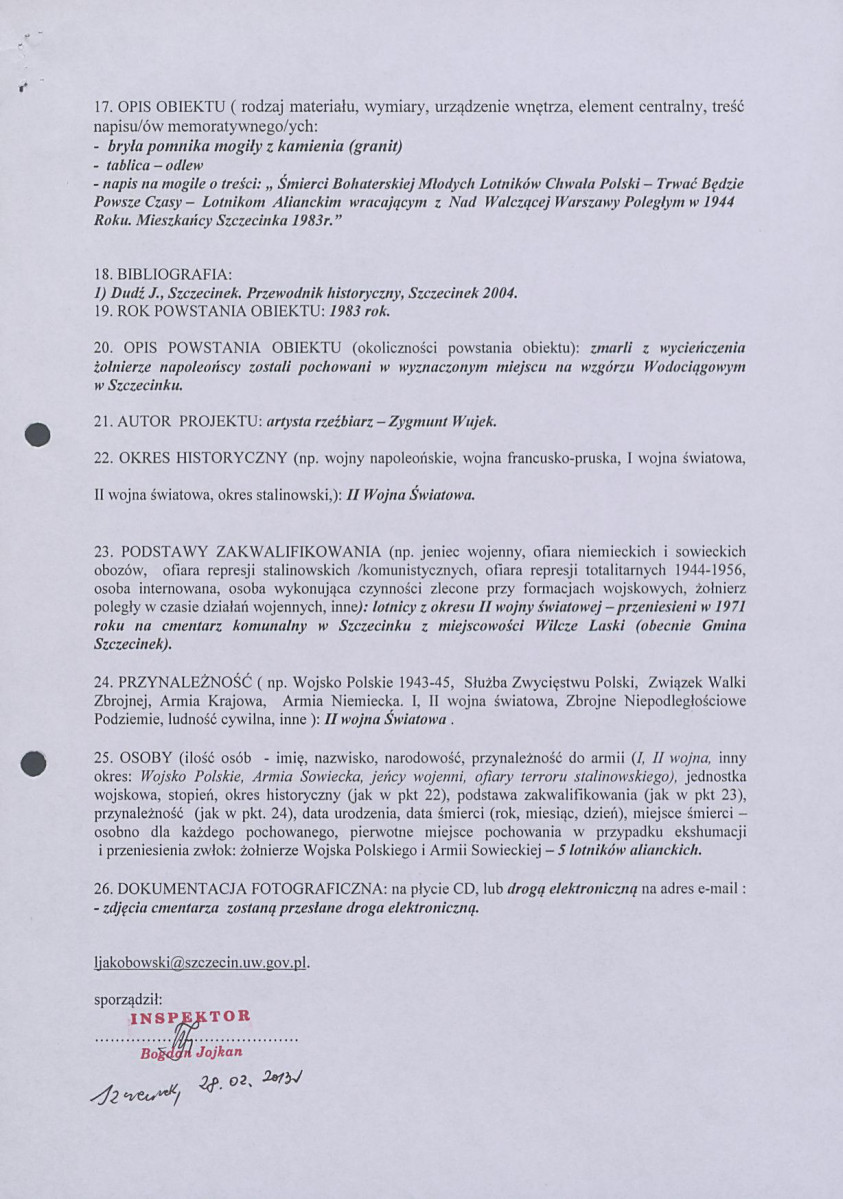 karta ewidencyjna, skan nr 2
