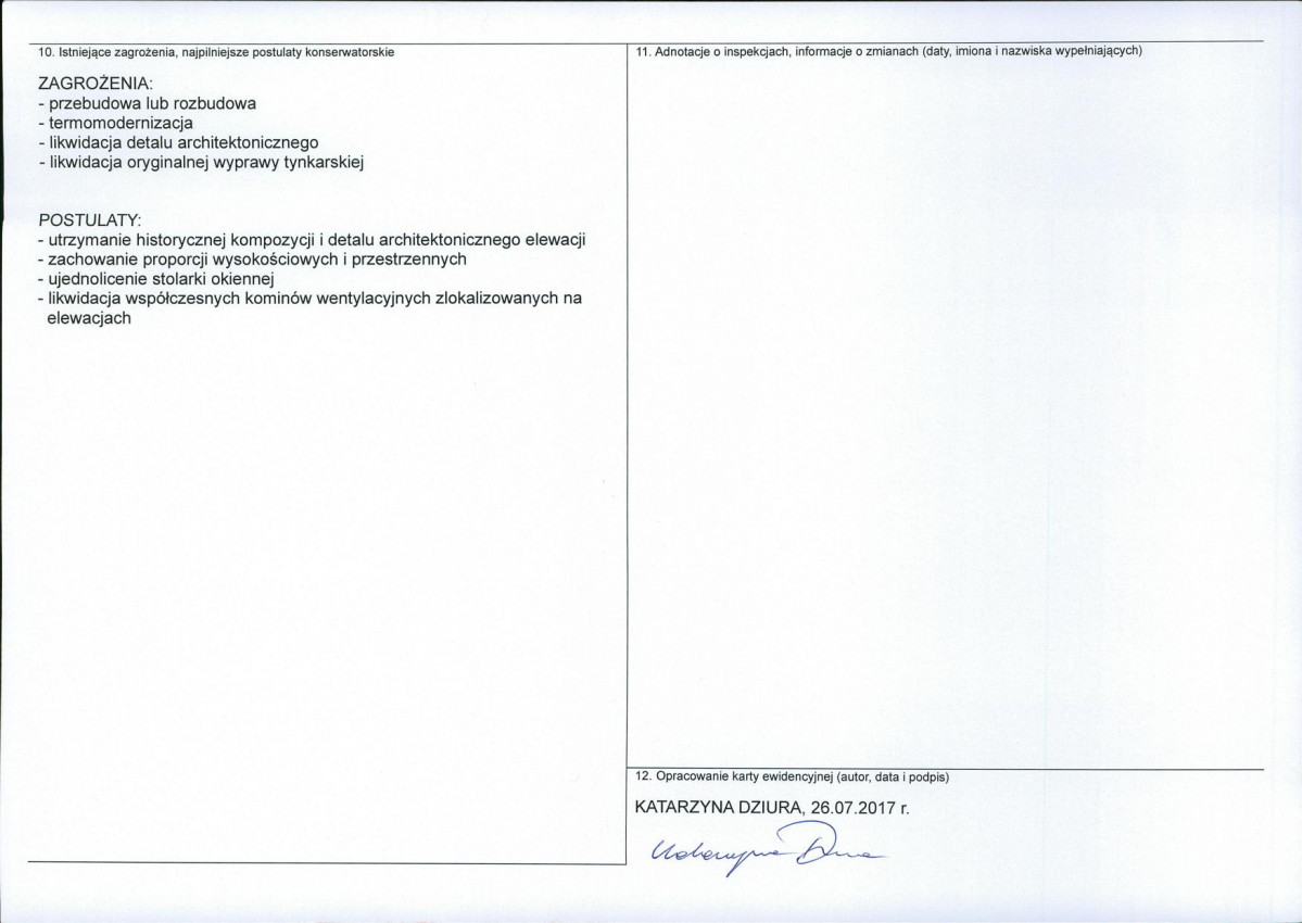 Karta obiektu niewpisanego do rejestru, skan nr 2