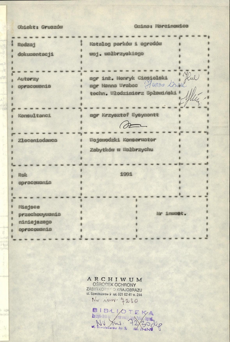 EP - Ewidencja parkowa, skan nr 4