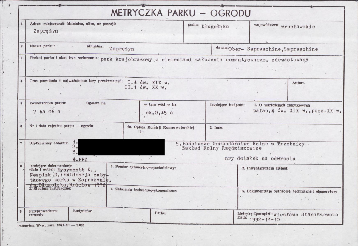 EP - Ewidencja parkowa, skan nr 5