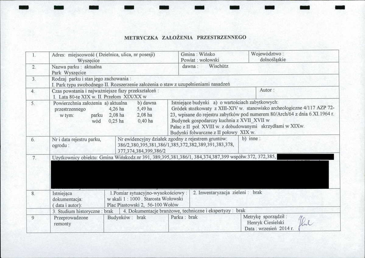 EP - Ewidencja parkowa, skan nr 2