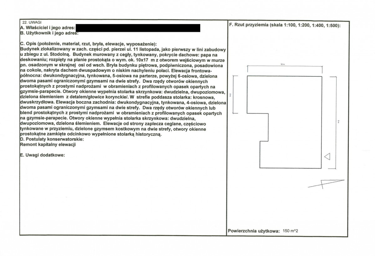 KEZN - Karta obiektu niewpisanego do rejestru, skan nr 2