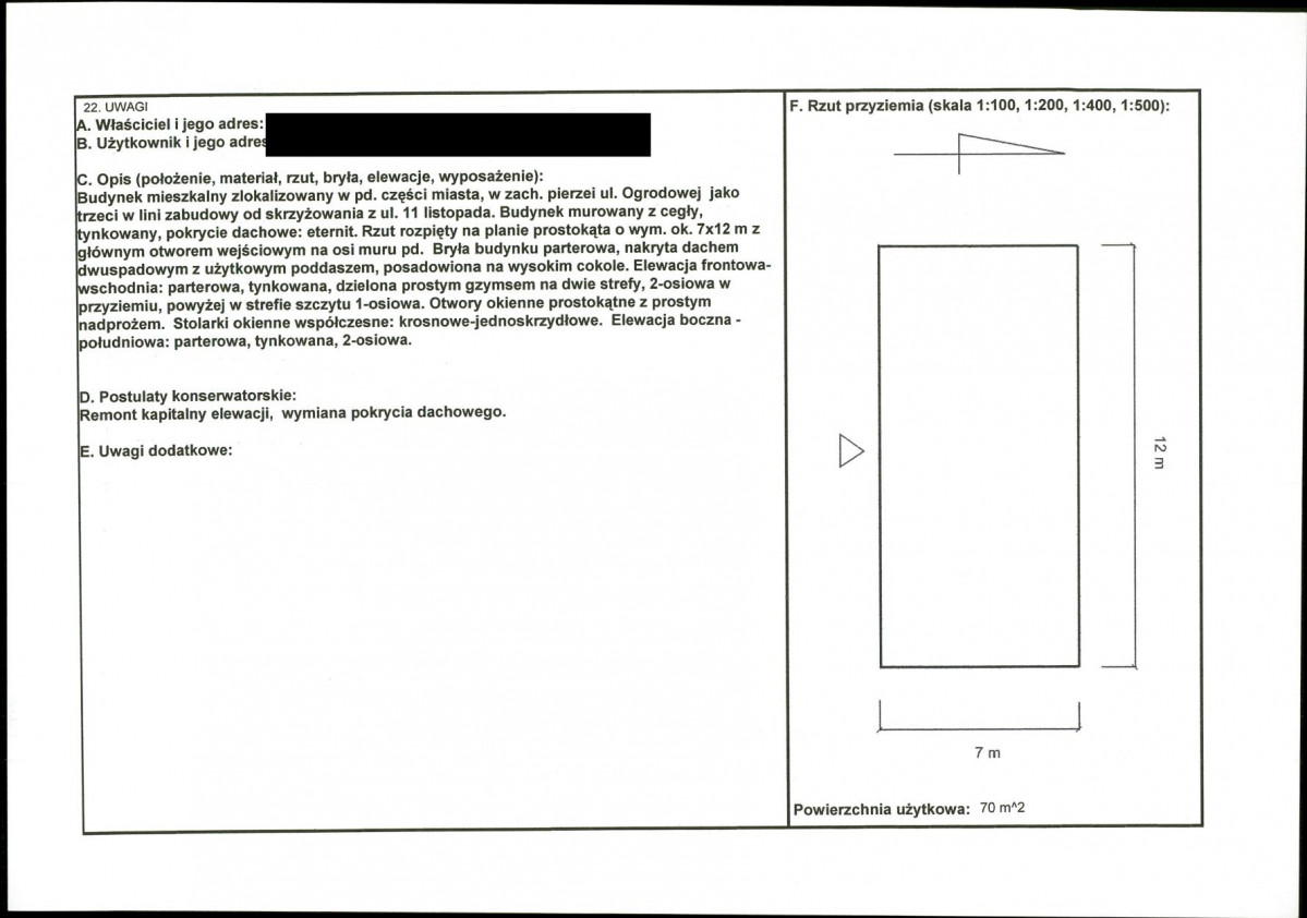 KEZN - Karta obiektu niewpisanego do rejestru, skan nr 2