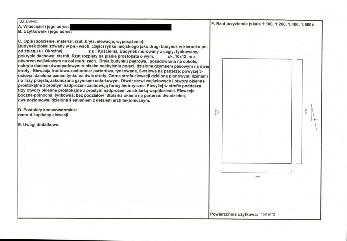 KEZN - Karta obiektu niewpisanego do rejestru, skan nr 2