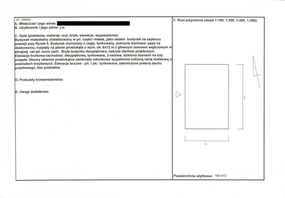KEZN - Karta obiektu niewpisanego do rejestru, skan nr 2