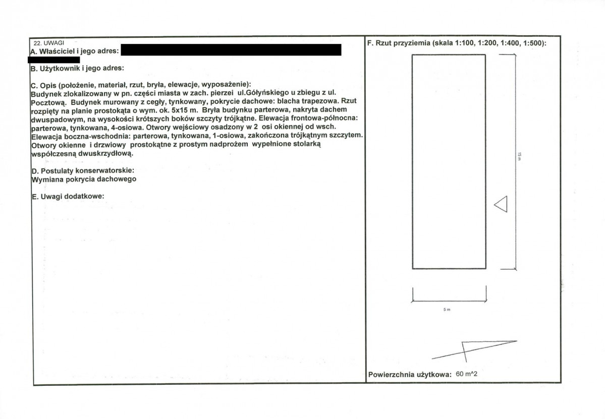 KEZN - Karta obiektu niewpisanego do rejestru, skan nr 2