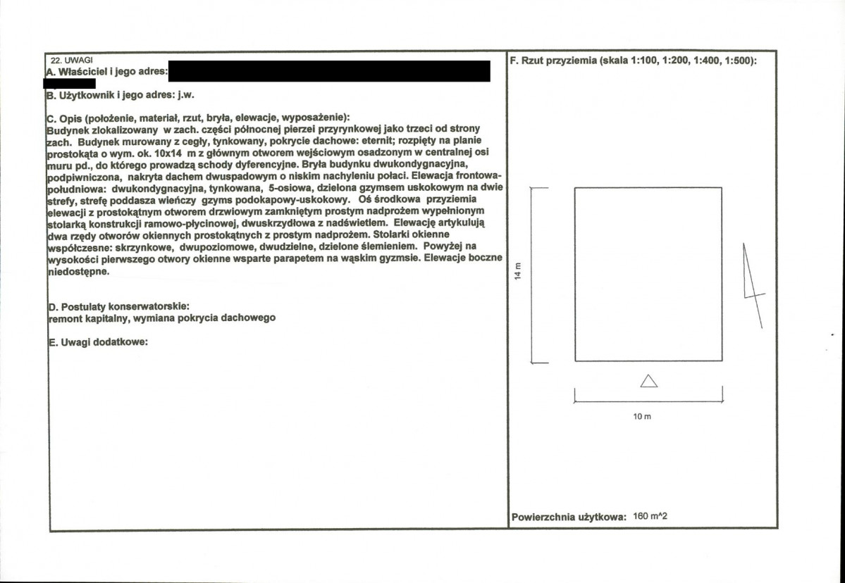KEZN - Karta obiektu niewpisanego do rejestru, skan nr 2