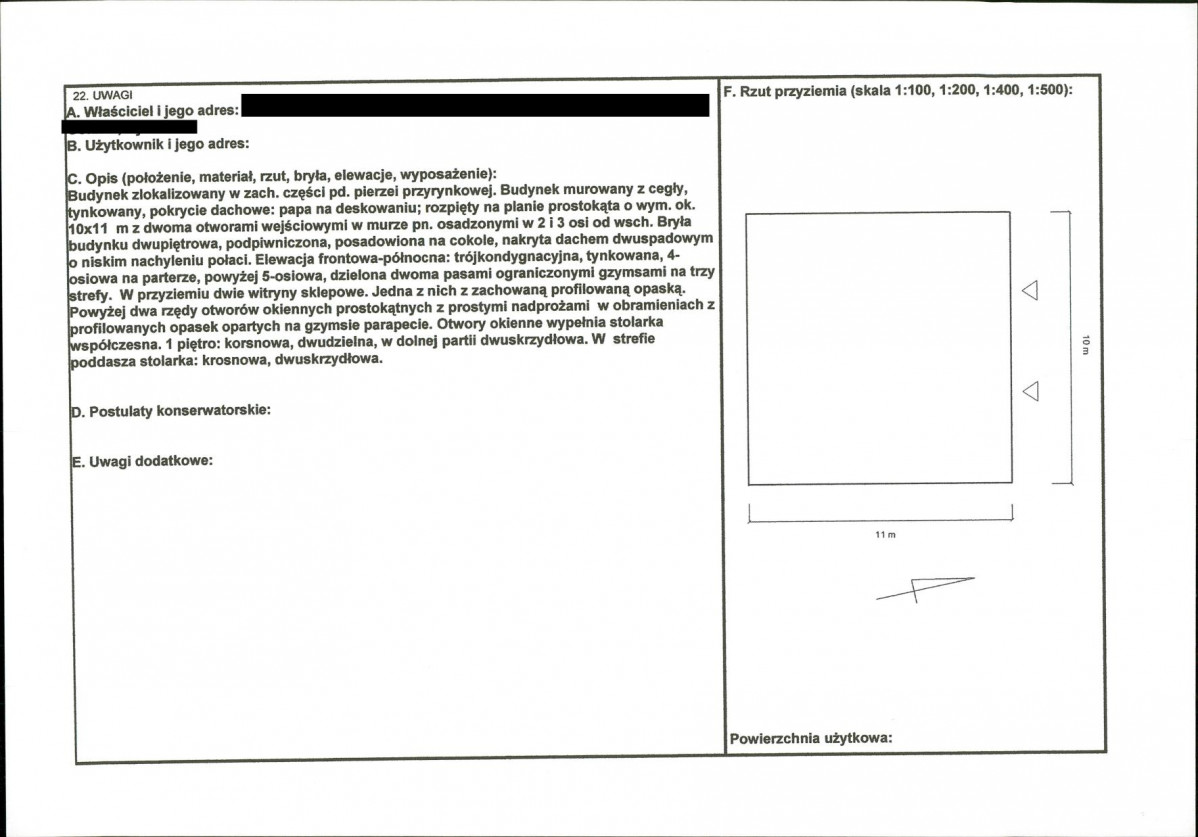 KEZN - Karta obiektu niewpisanego do rejestru, skan nr 2