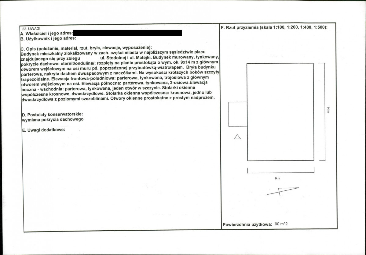 KEZN - Karta obiektu niewpisanego do rejestru, skan nr 2
