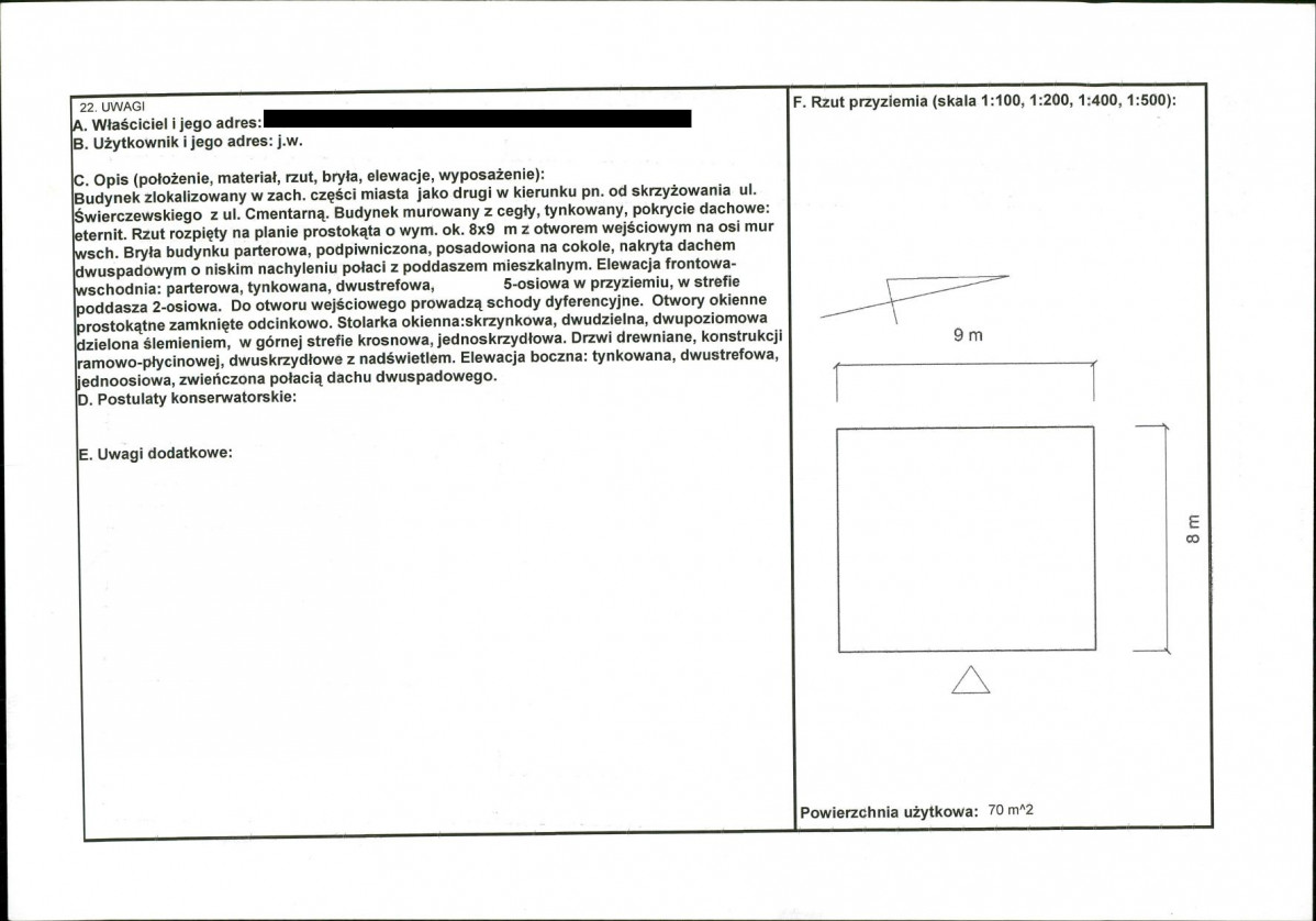 KEZN - Karta obiektu niewpisanego do rejestru, skan nr 2