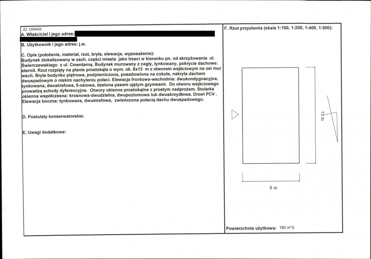 KEZN - Karta obiektu niewpisanego do rejestru, skan nr 2