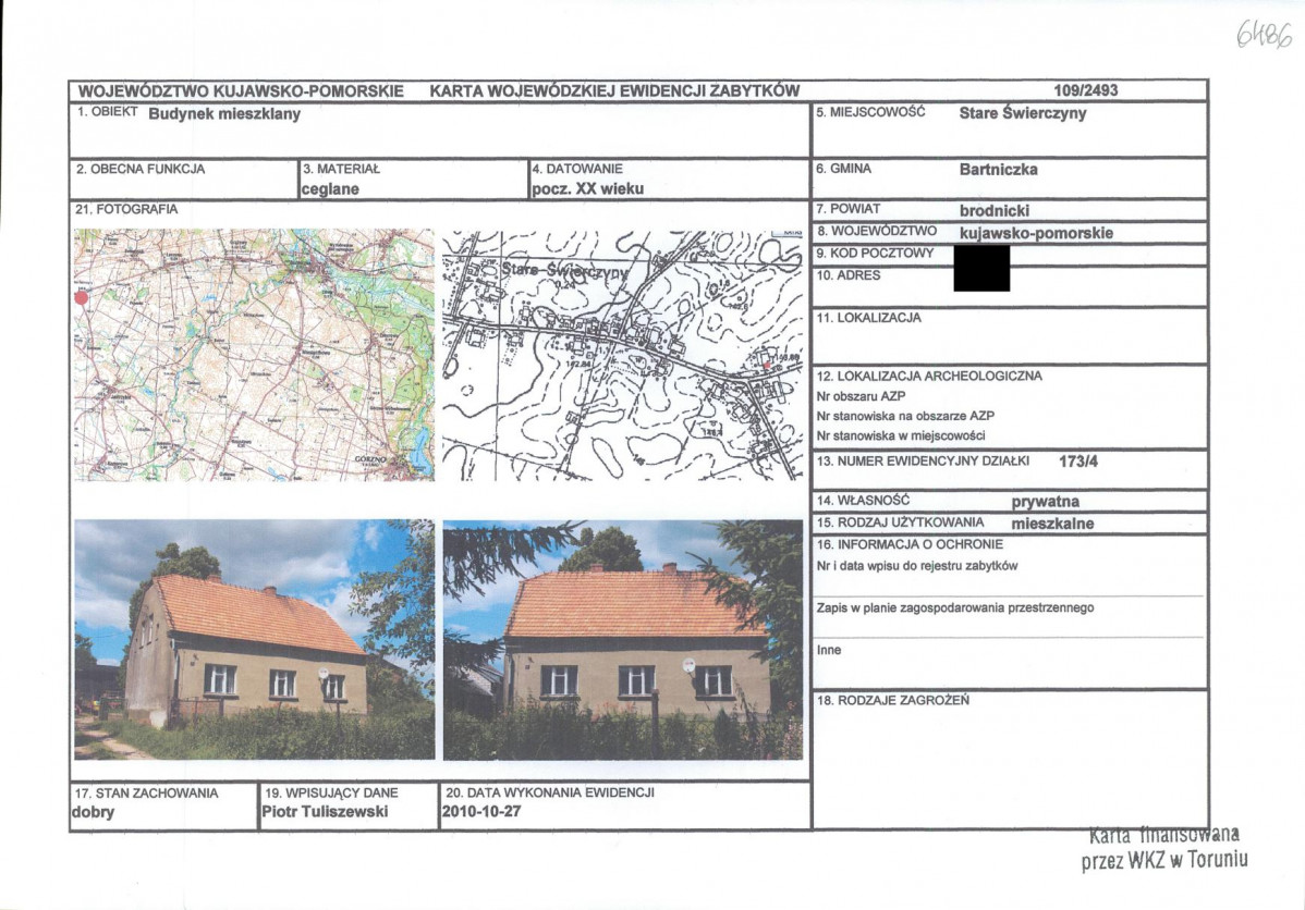 KEZN - Karta obiektu niewpisanego do rejestru, skan nr 1