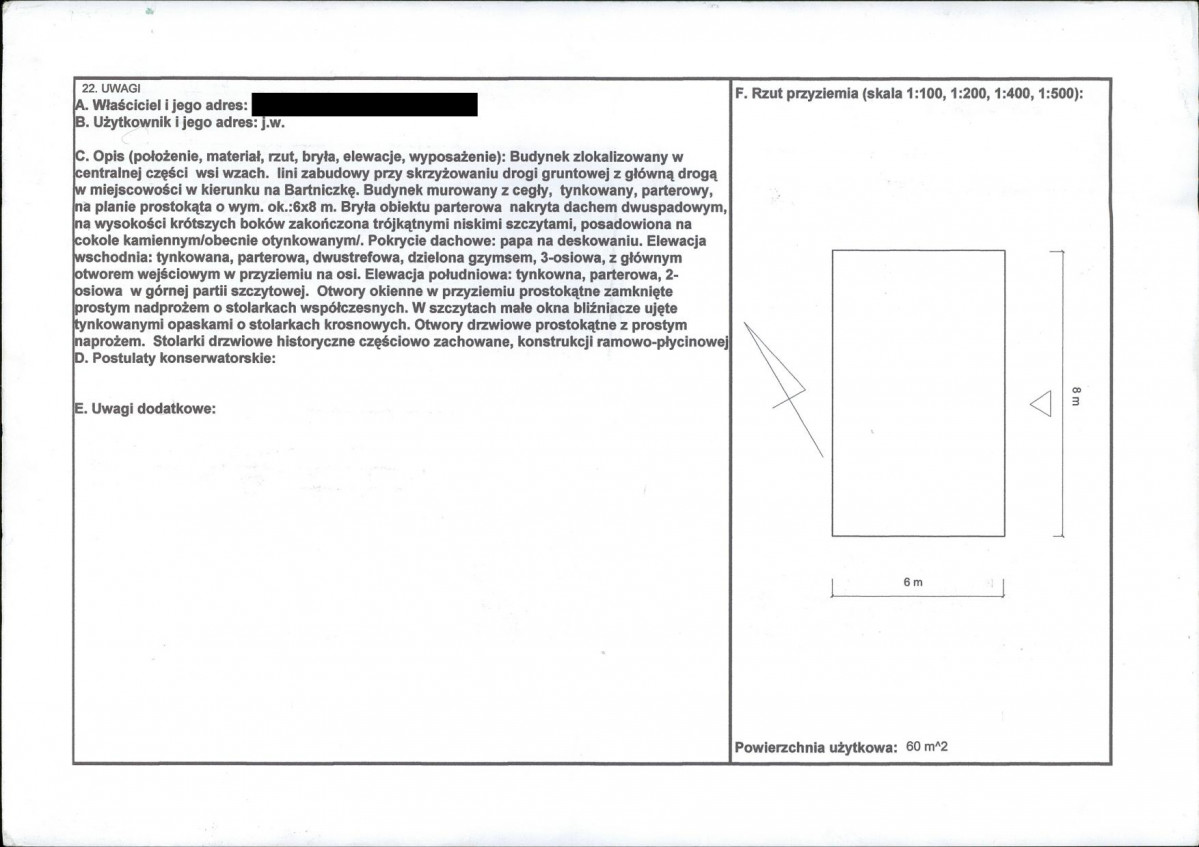 KEZN - Karta obiektu niewpisanego do rejestru, skan nr 2