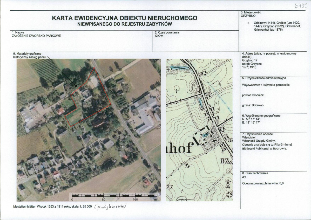 KEZN - Karta obiektu niewpisanego do rejestru, skan nr 1