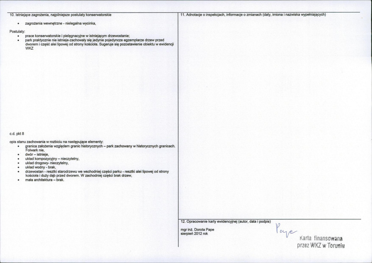 KEZN - Karta obiektu niewpisanego do rejestru, skan nr 2